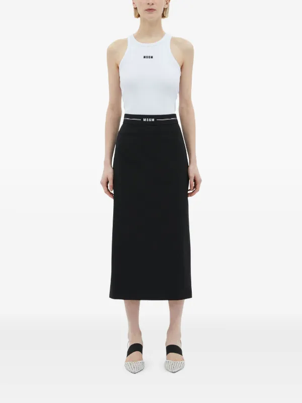 MSGM ロゴバンド スカート | ブラック | FARFETCH JP