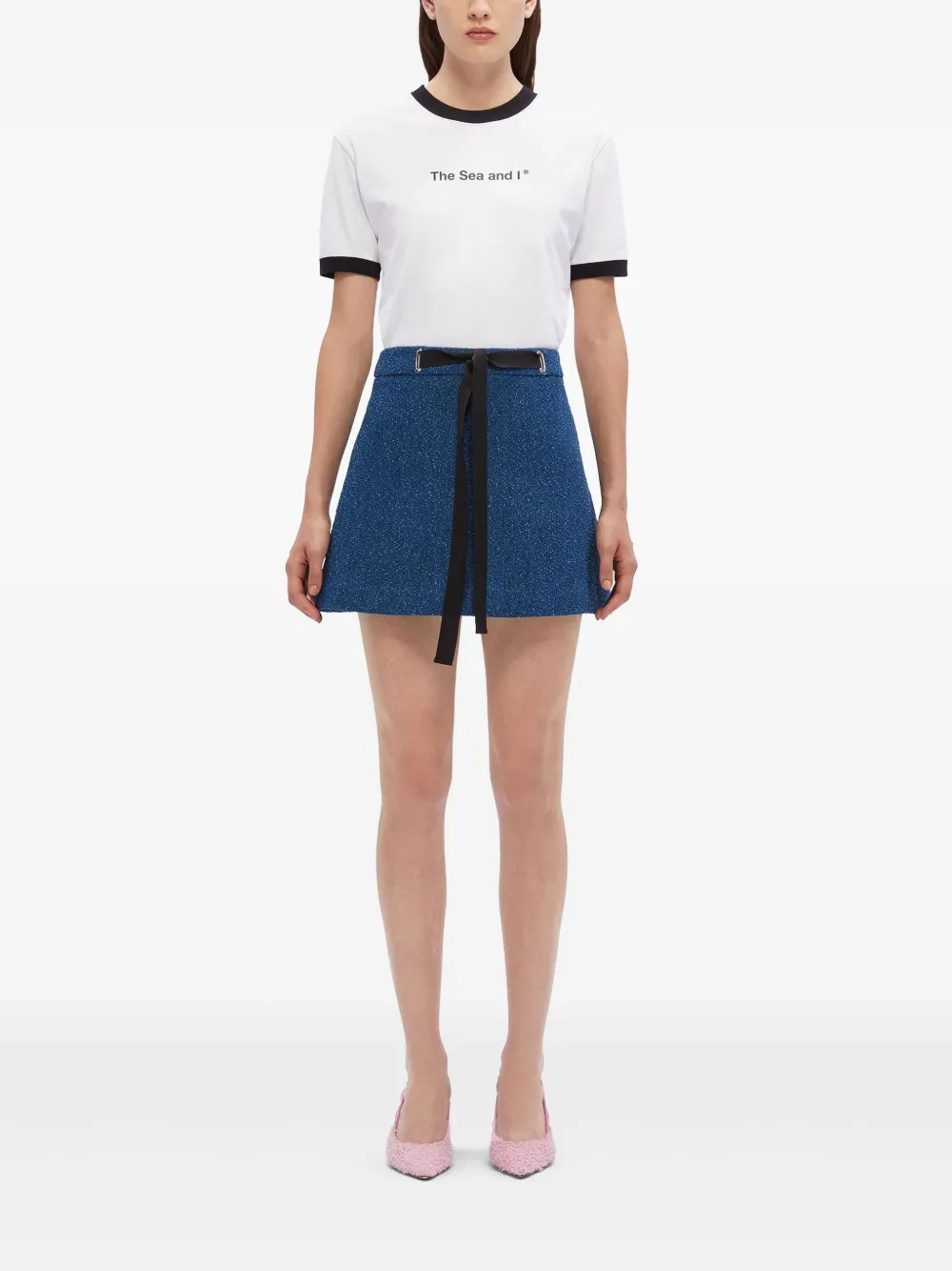 MSGM Tweed mini-rok - Blauw