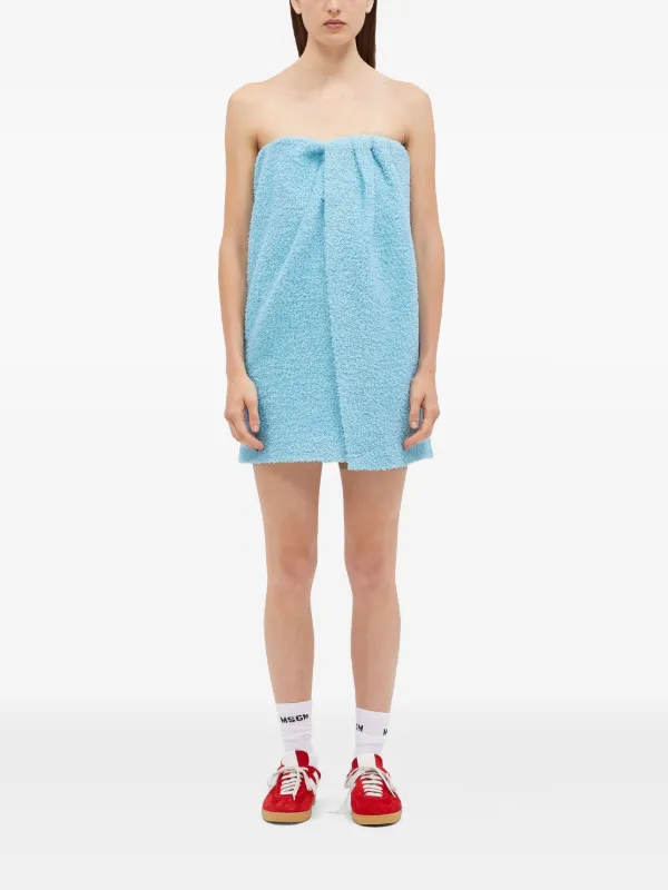 ライトブルー ストラップレスドレス MSGM ストラップレス ドレス | ブルー | FARFETCH JP