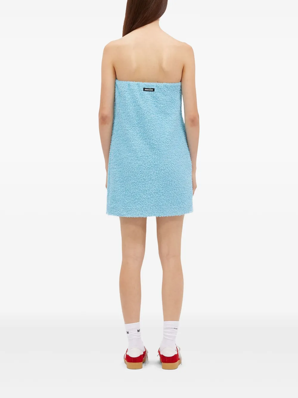 MSGM Strapless jurk Blauw