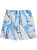 MSGM abstract-print shorts - Blue