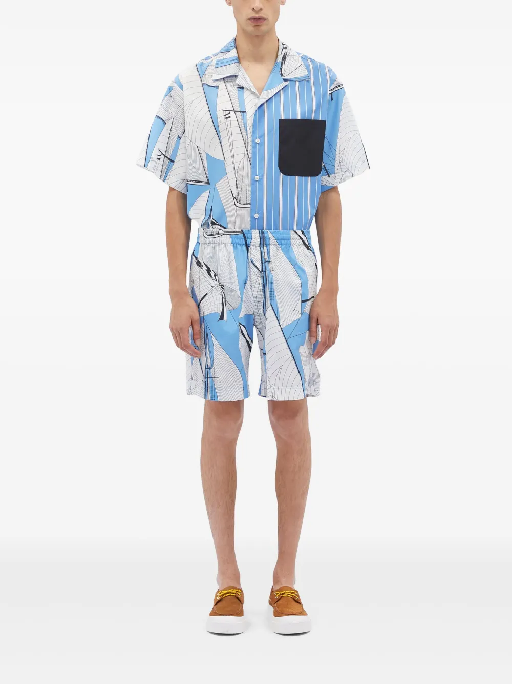 MSGM Shorts met abstracte print - Blauw