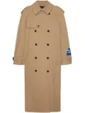 MSGM logo-patch trench coat - Neutrals