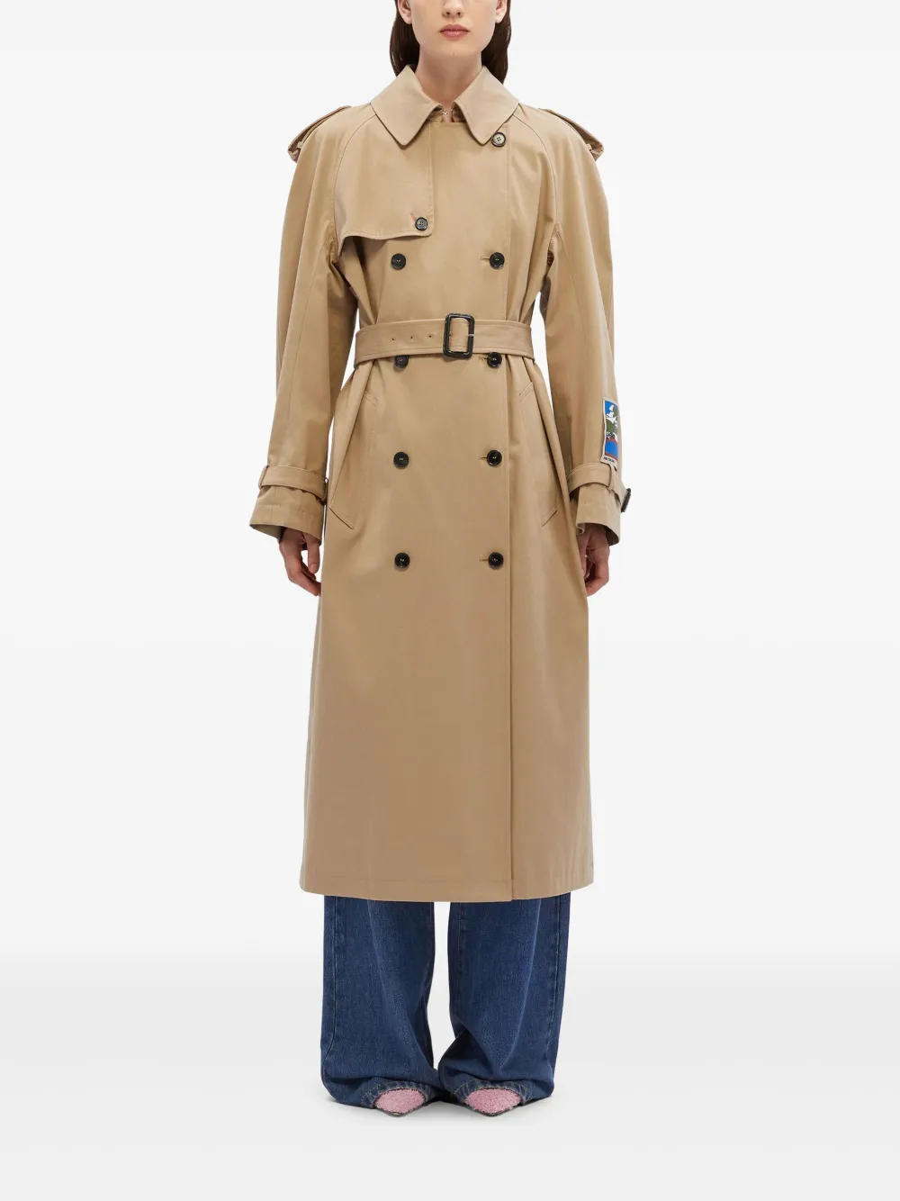 MSGM Trenchcoat met logopatch - Beige