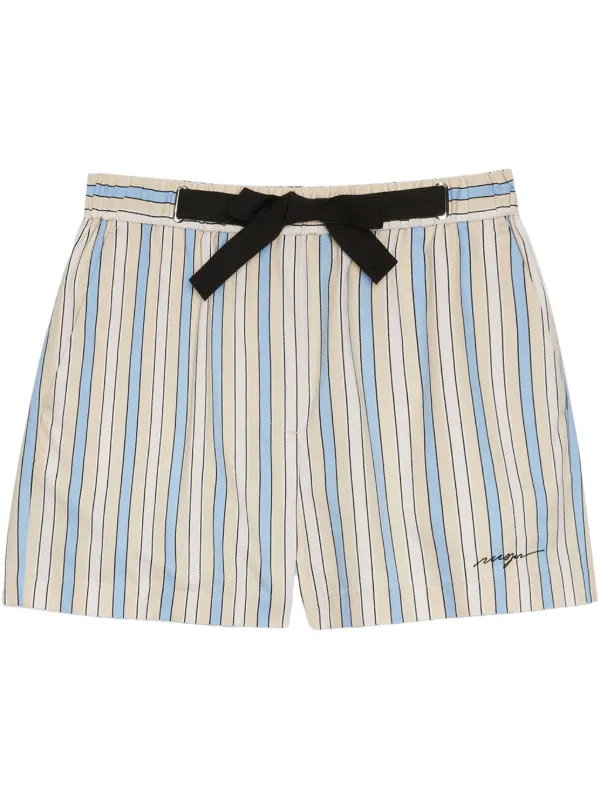 【関税込み】MSGM ブルー ストライプ ショートパンツ MSGM ストライプ ショートパンツ | ブルー | FARFETCH JP