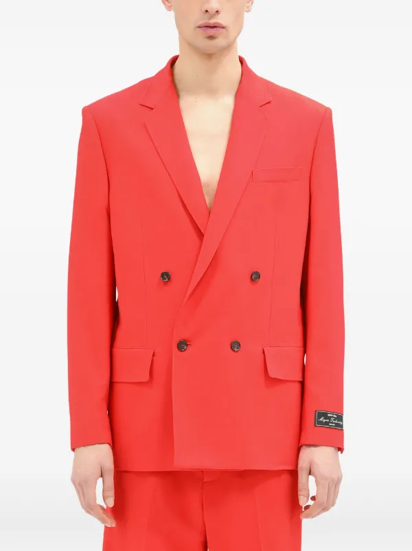 【送料&関税込】MSGM Double-breasted Blazer Msgm Double Breast Viscose Blend Blazer In Bianco | ModeSens
