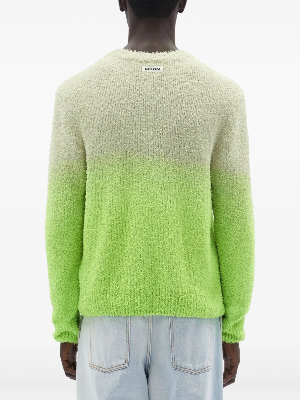 MSGM Degradé trui met badstof-effect Groen