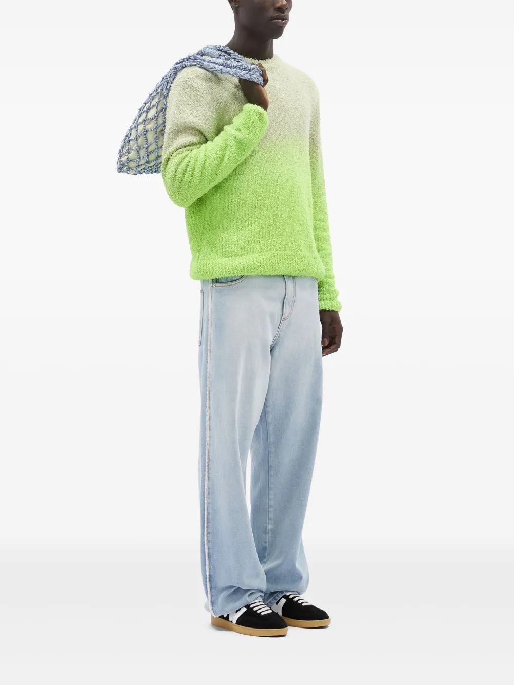 MSGM Degradé trui met badstof-effect Groen
