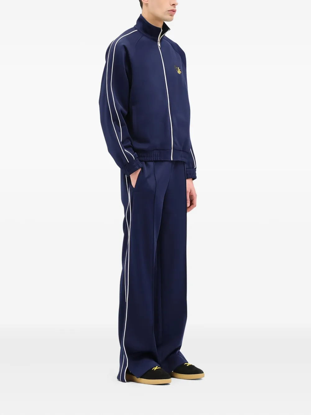 Msgm Embroidered Track Jacket In Blue