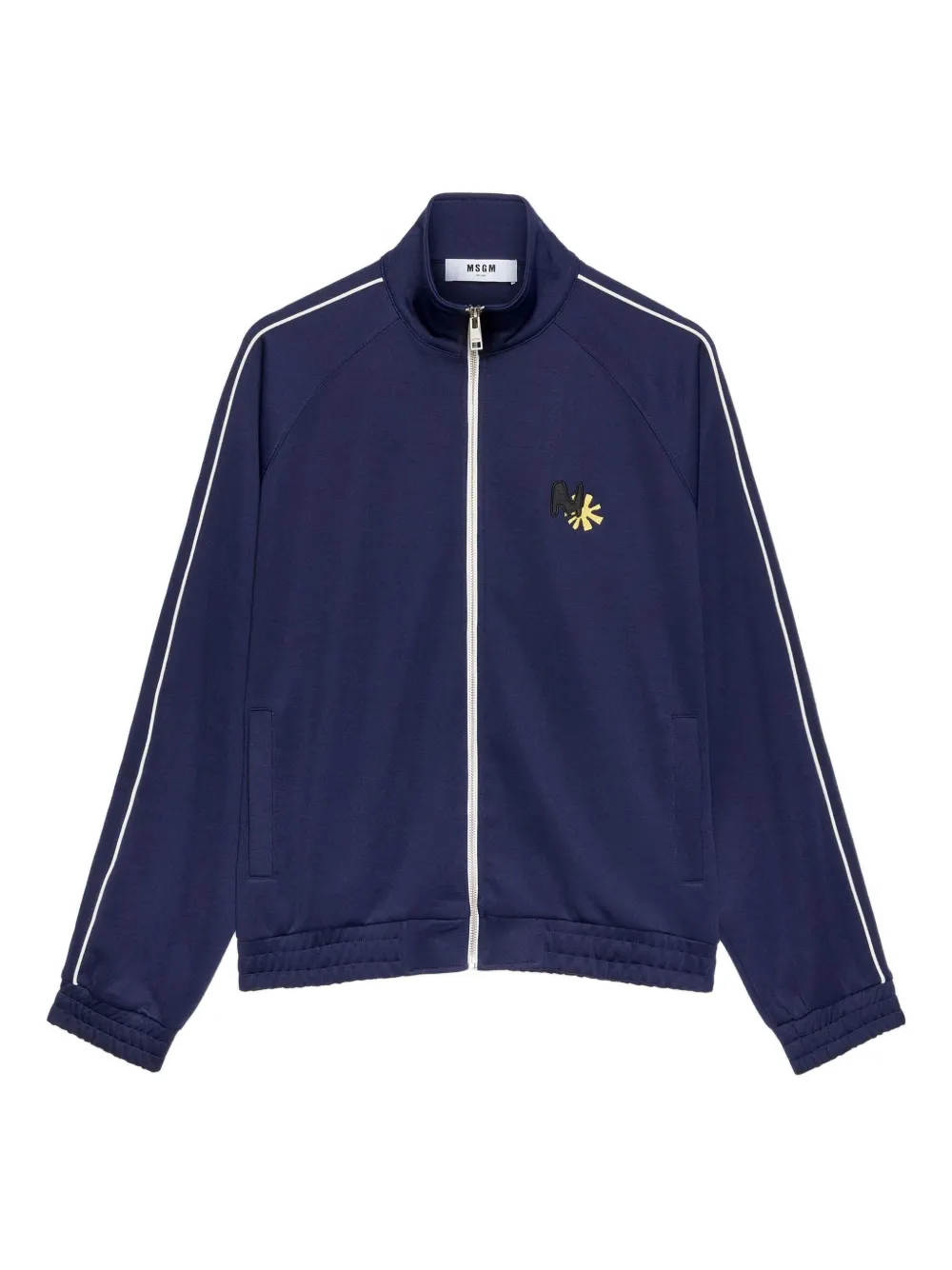 Msgm Embroidered Track Jacket In Blue