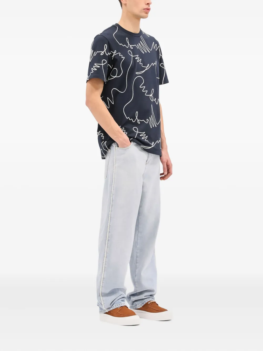 MSGM logo-print T-Shirt - Blauw