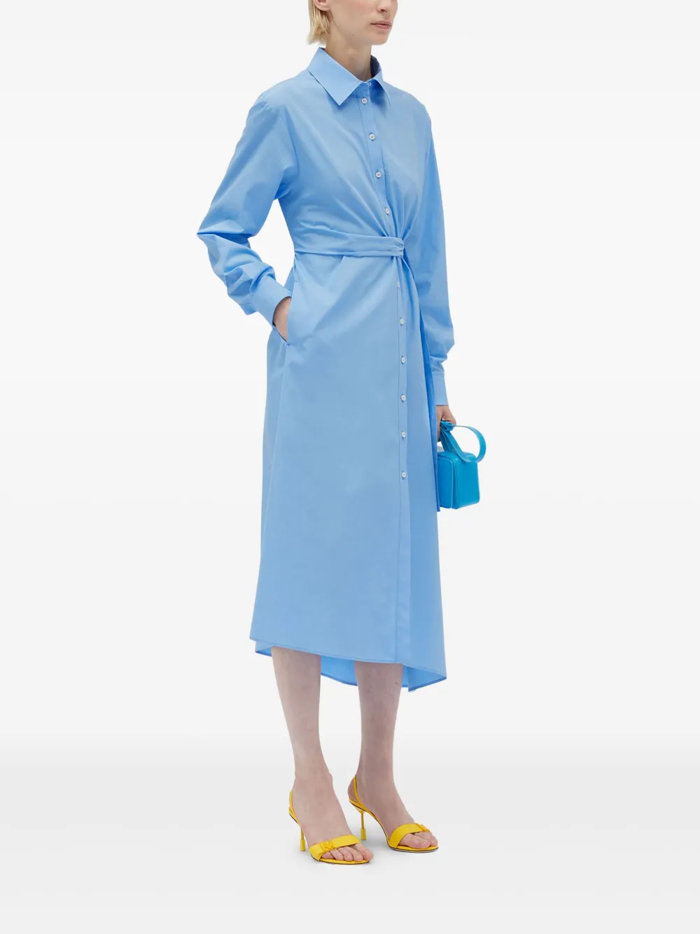 MSGM Jurk met ceintuur Blauw
