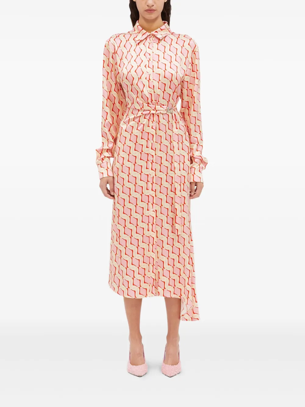 MSGM geometric-pattern dress - Roze