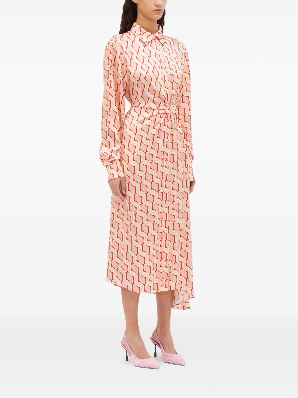 MSGM Jurk met geometrisch patroon Roze