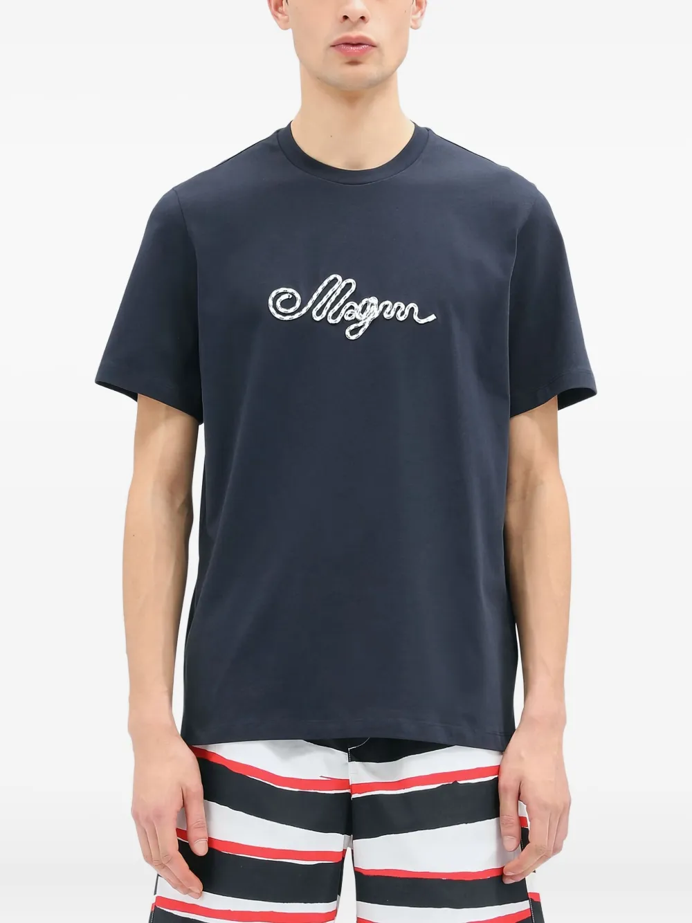 MSGM T-shirt met geborduurd logo Blauw