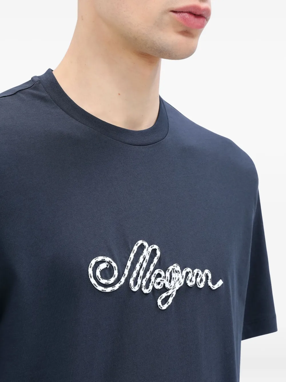 MSGM T-shirt met geborduurd logo Blauw
