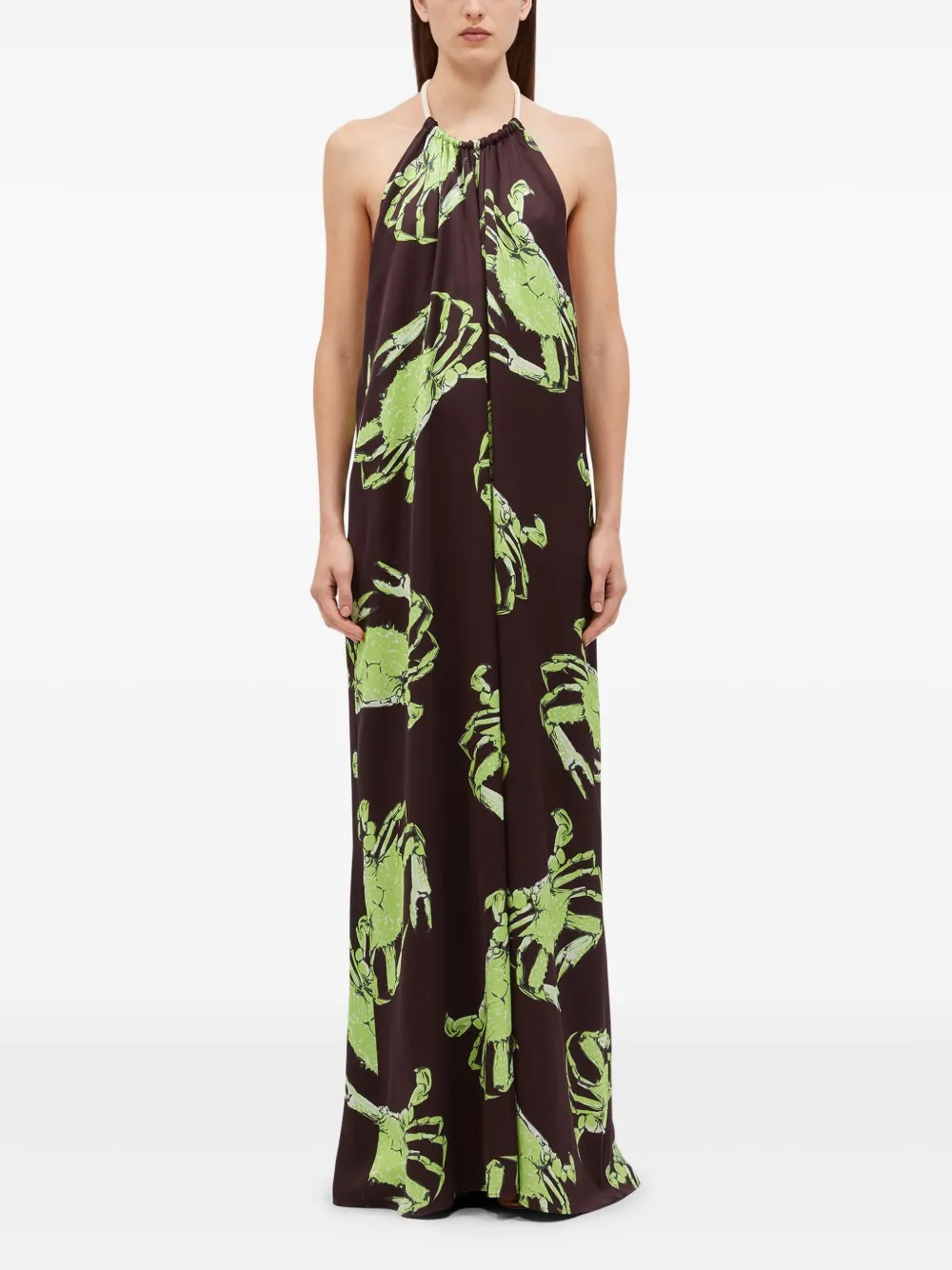 MSGM graphic-print maxi dress - Bruin