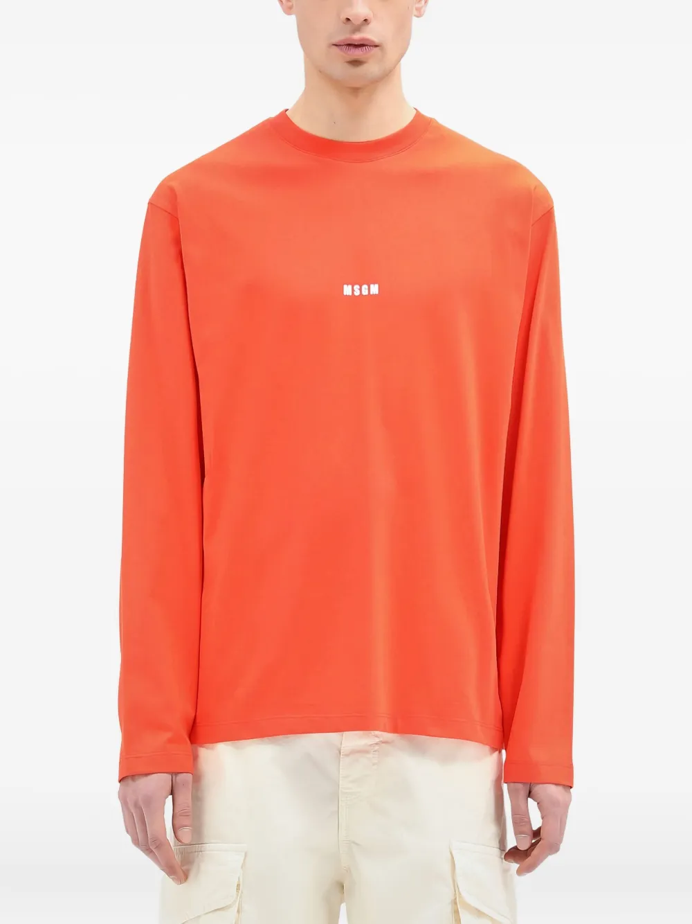 MSGM T-shirt met logoprint Oranje
