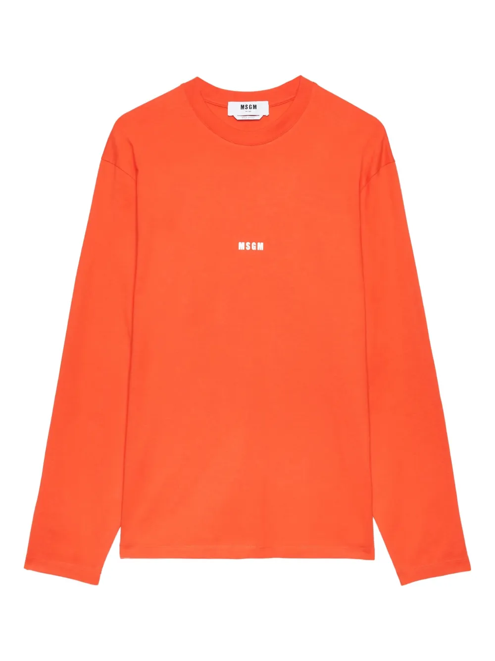 MSGM logo-print long-sleeve T-shirt | Orange | Image 1