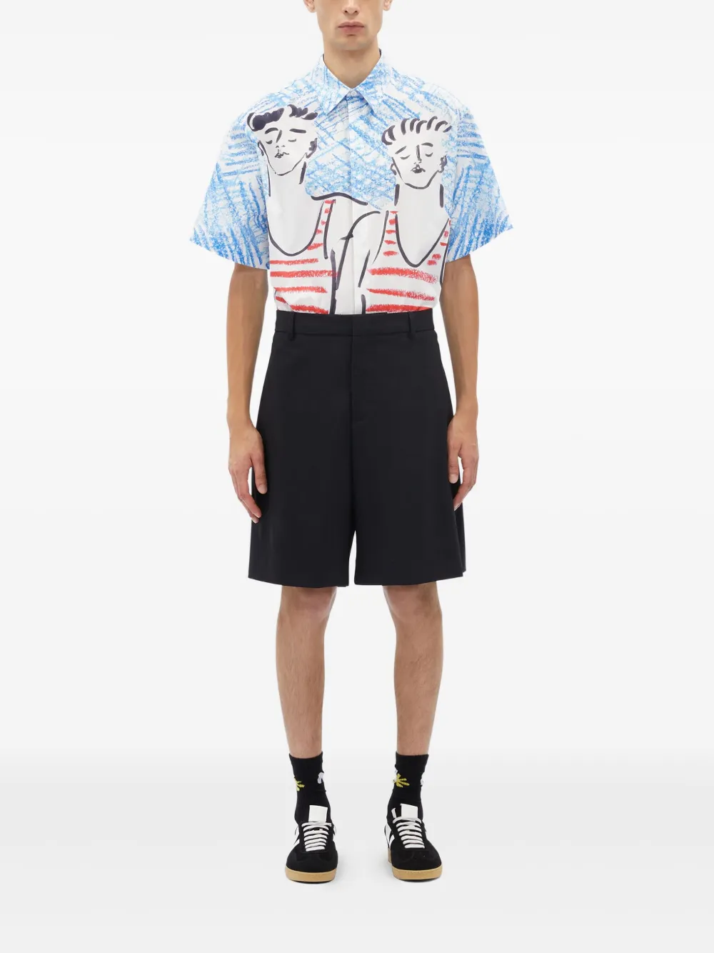 MSGM high-waisted shorts - Blauw