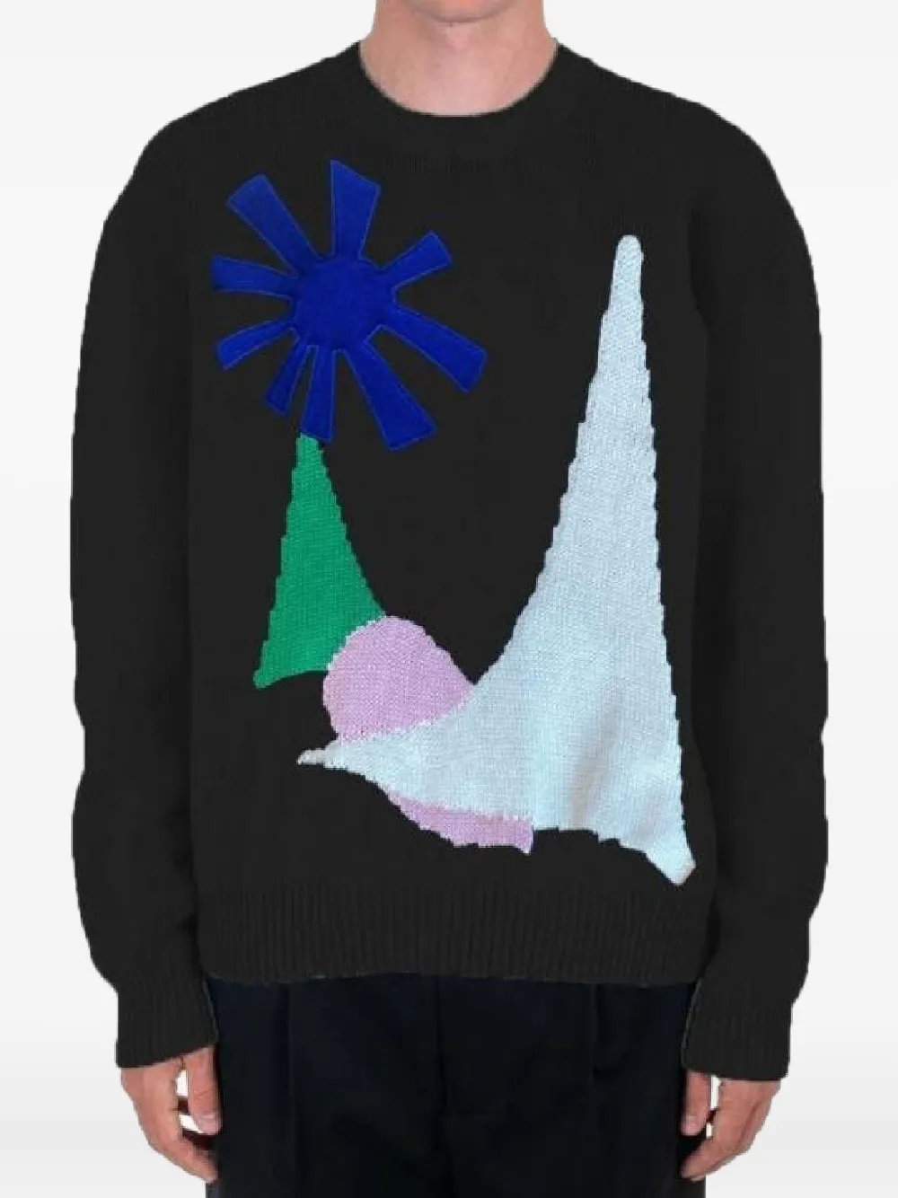 Msgm Appliqué-detail Sweater In Black