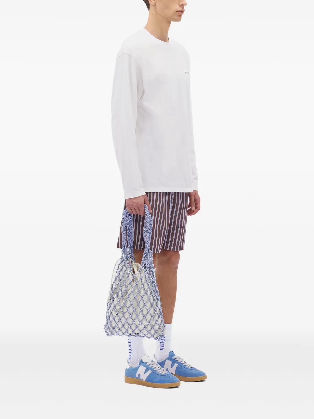 MSGM Gestreepte shorts Rood
