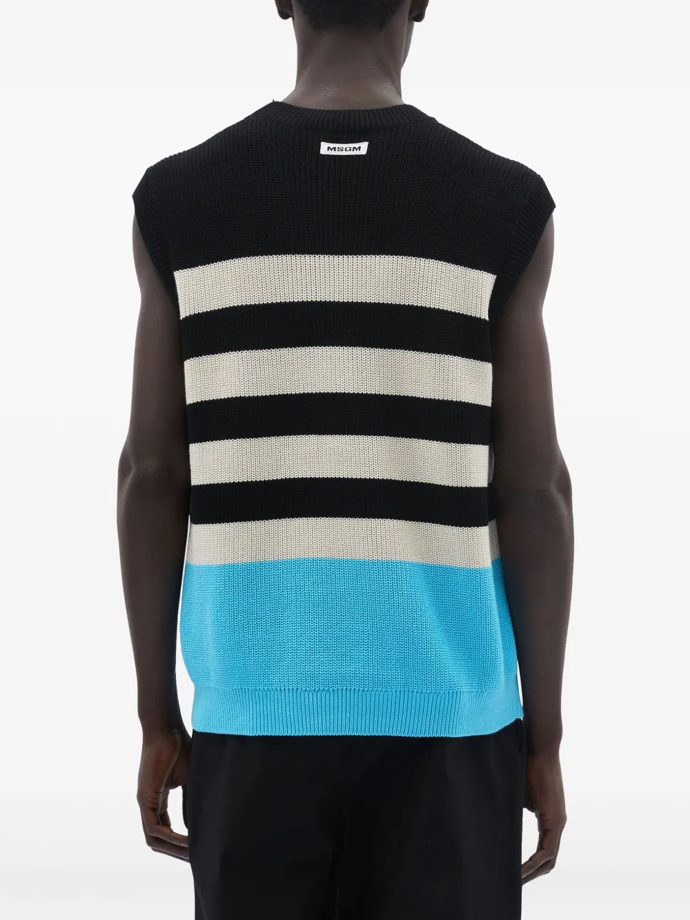 MSGM Gebreid mouwloos T-shirt Zwart