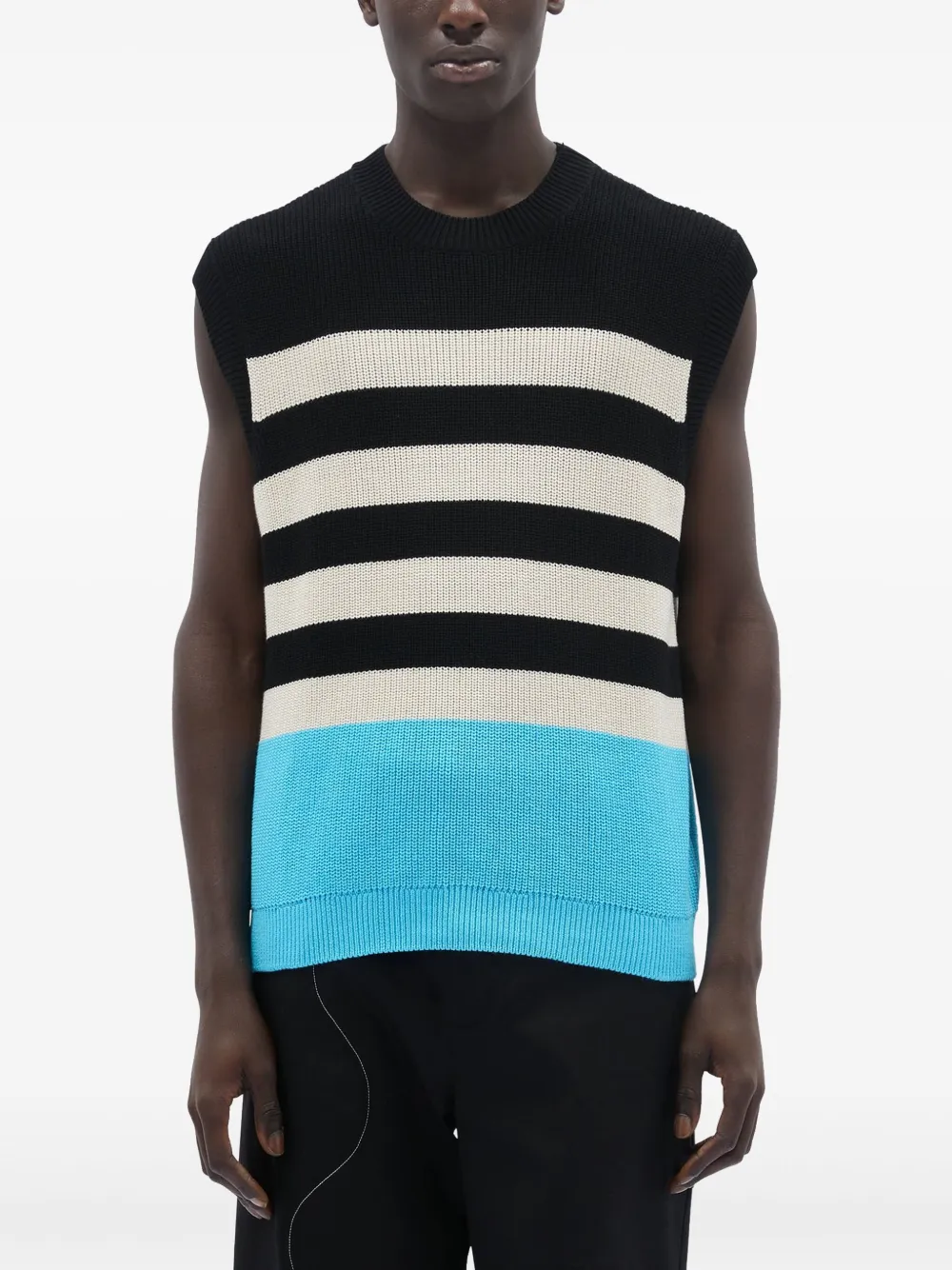 MSGM Gebreid mouwloos T-shirt Zwart