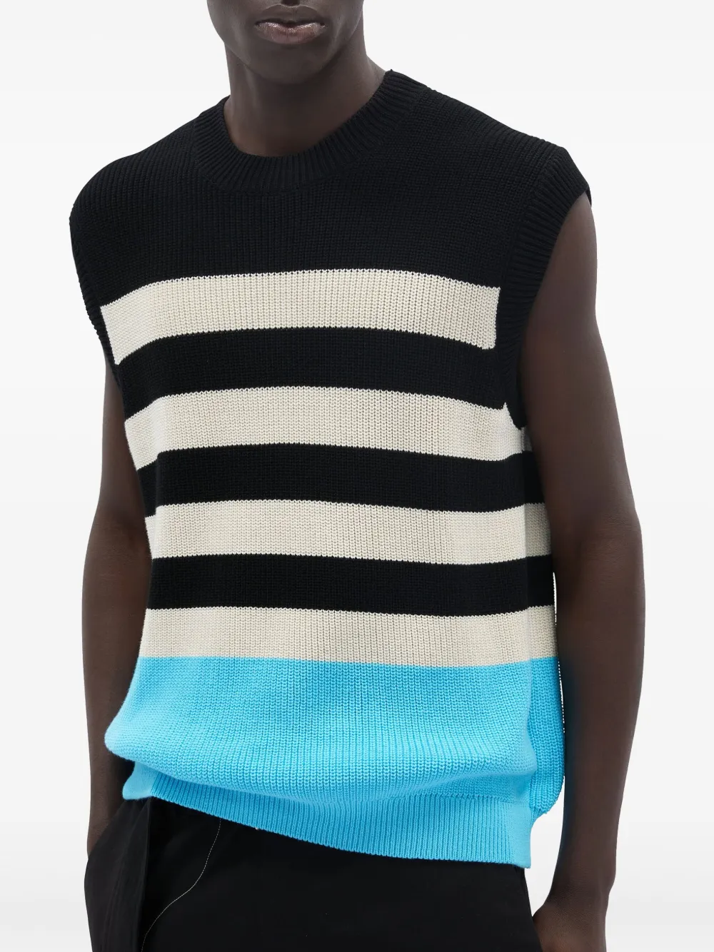 MSGM Gebreid mouwloos T-shirt Zwart