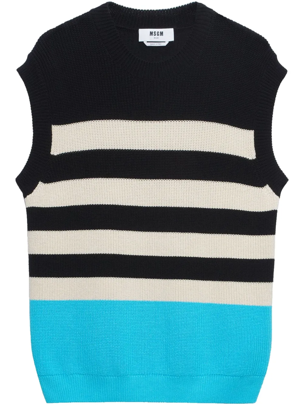 MSGM Gebreid mouwloos T-shirt Zwart