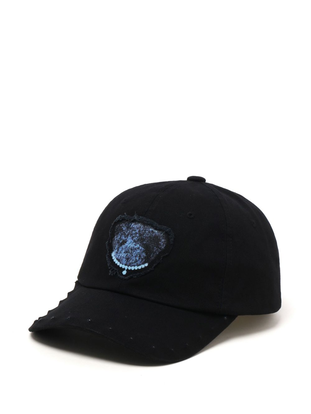 We11 Done Crystal-embellished Cap In Black