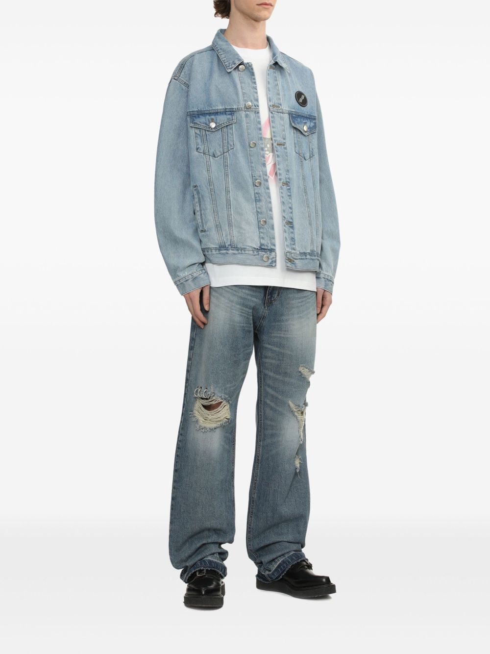 We11done Ruimvallende jeans - Blauw