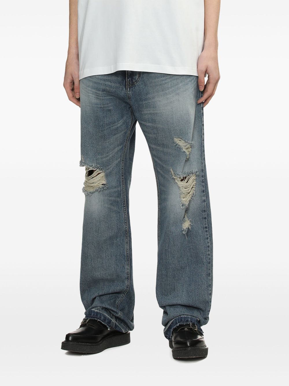 WE11 DONE DISTRESSED LOOSE-FIT JEANS