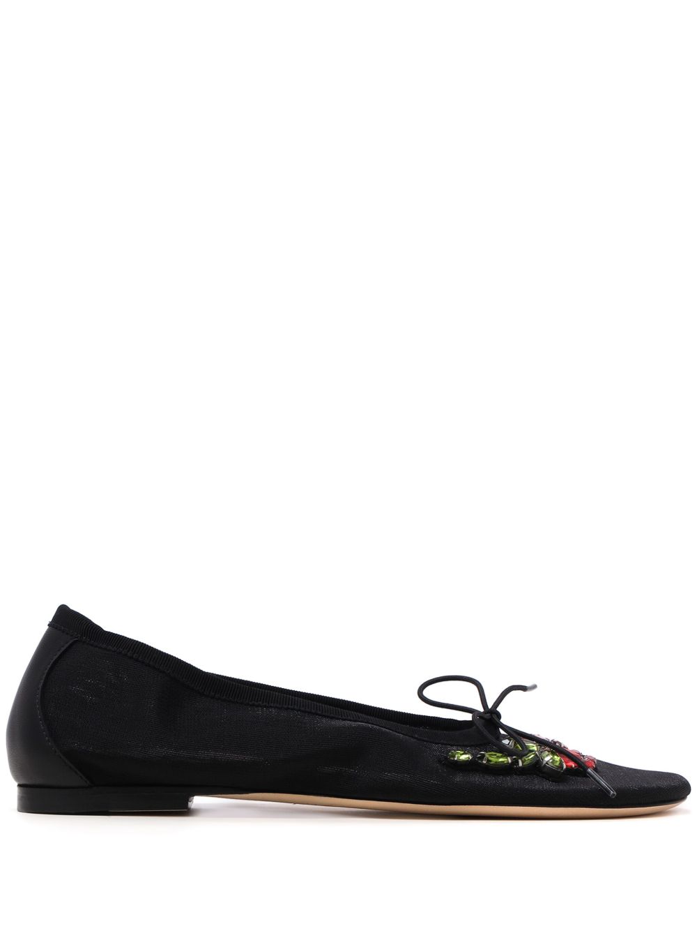 Simone Rocha crystal-embellished ballet flats Zwart