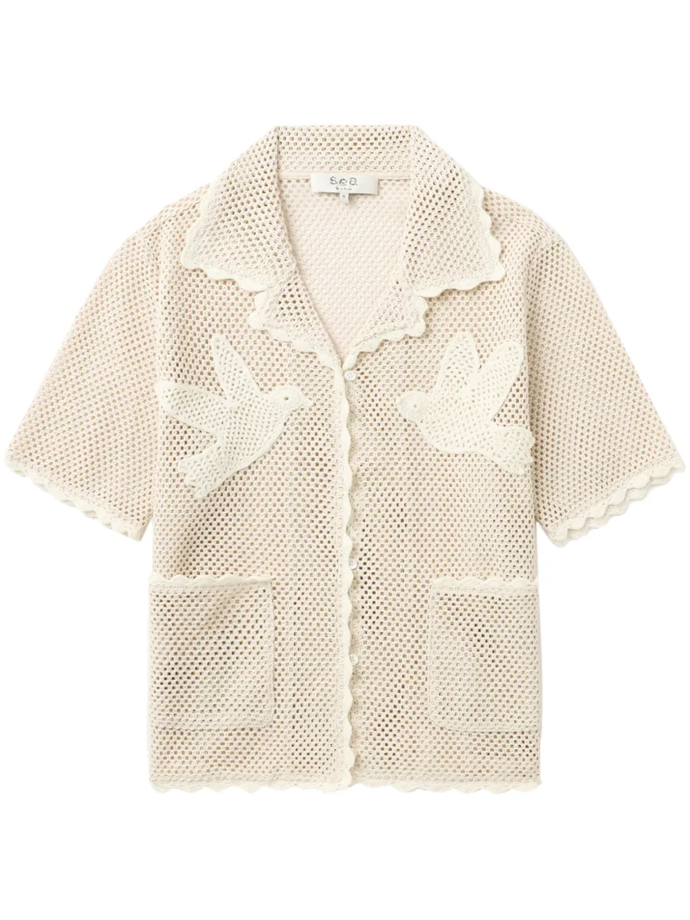 Sea Opengebreid blouse Beige