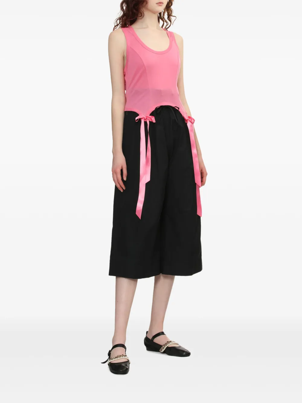 Simone Rocha Bow Tail Easy tank top - Roze