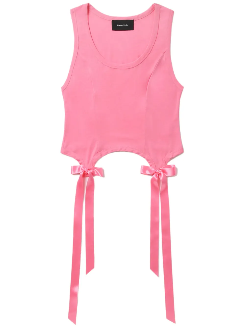 Simone Rocha Bow Tail Easy tank top Roze