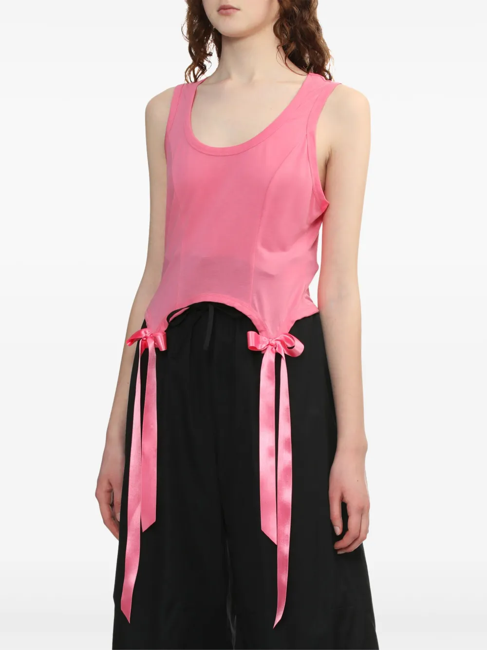 Simone Rocha Bow Tail Easy tank top Roze