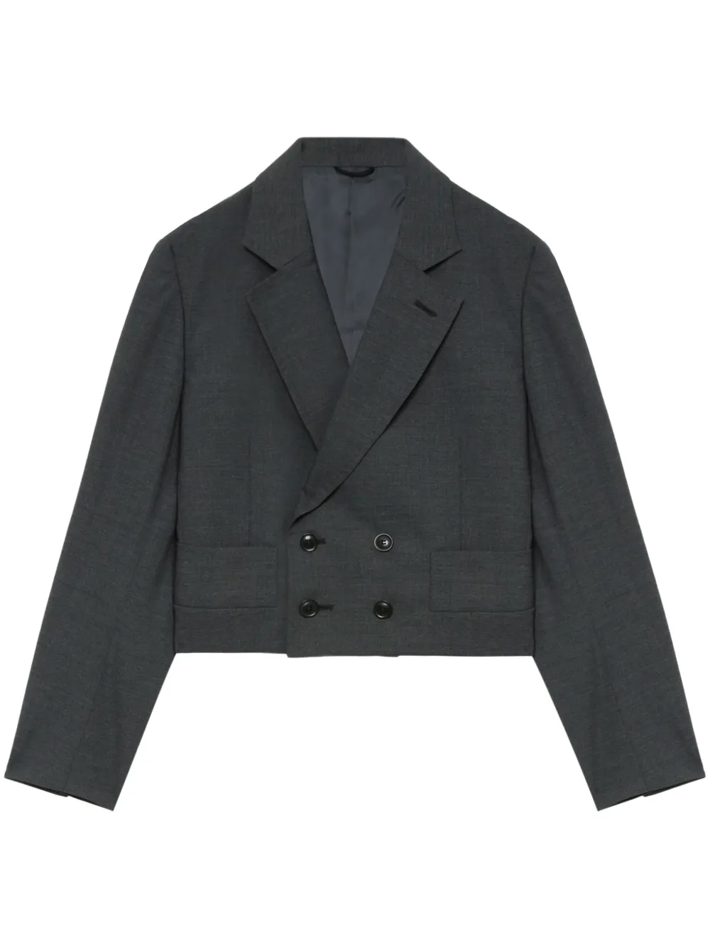 wool-blend cropped blazer