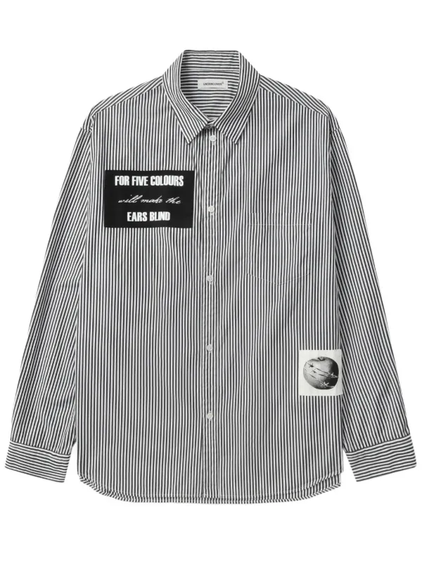 UNDERCOVER ストライプシャツ Undercover ストライプ シャツ | ブラック | FARFETCH JP