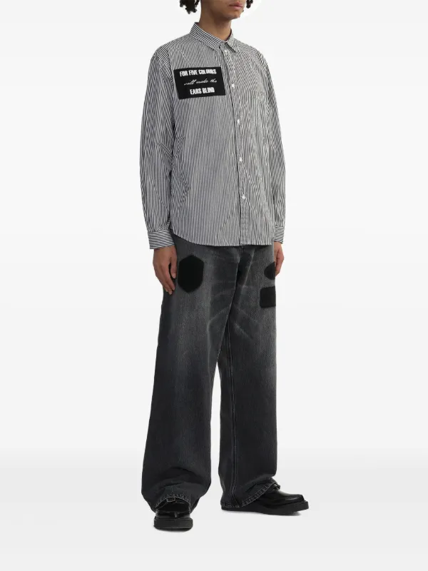 UNDERCOVER ストライプシャツ Undercover ストライプ シャツ | ブラック | FARFETCH JP