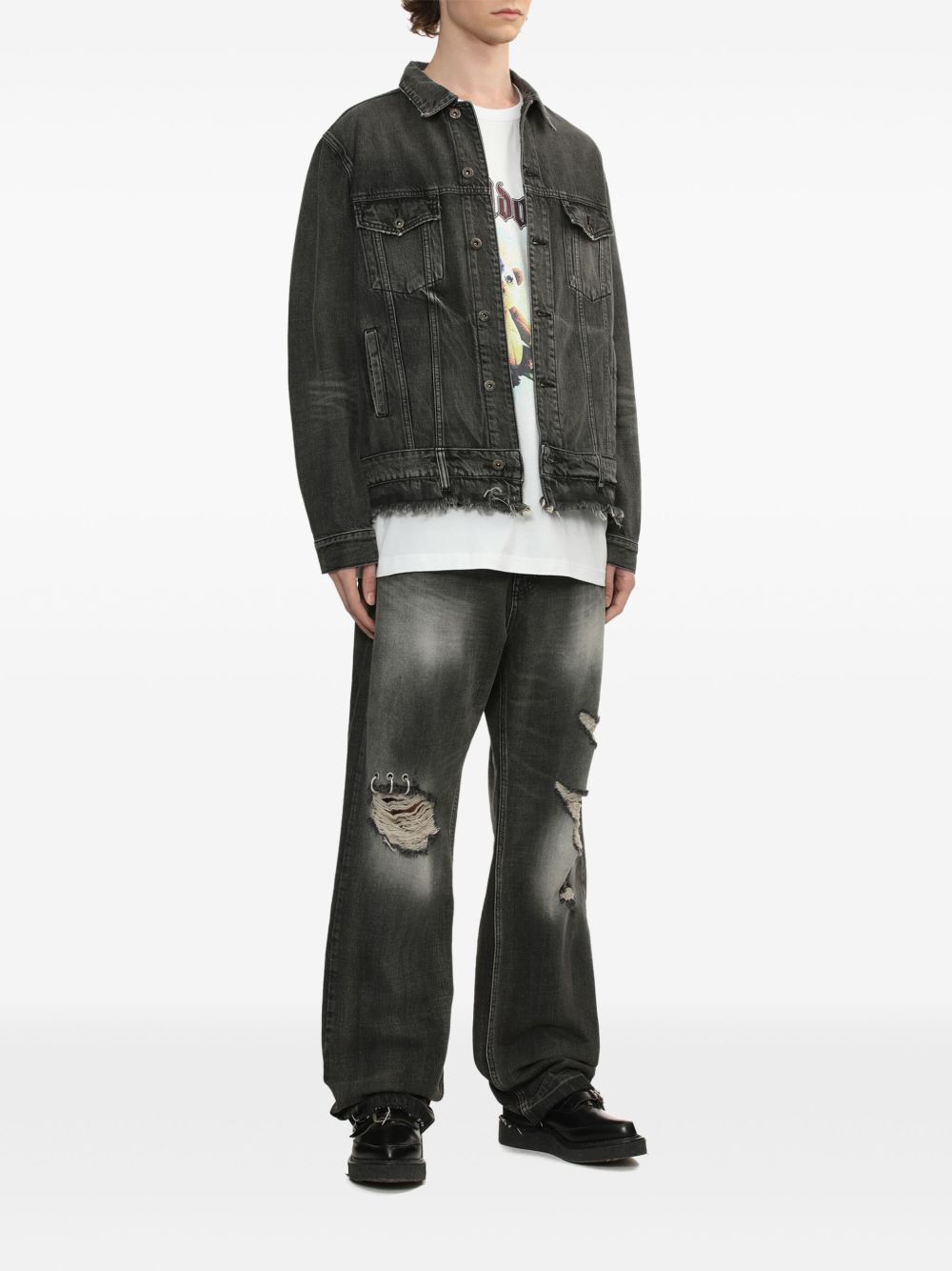 We11done logo-patch jeans - Black