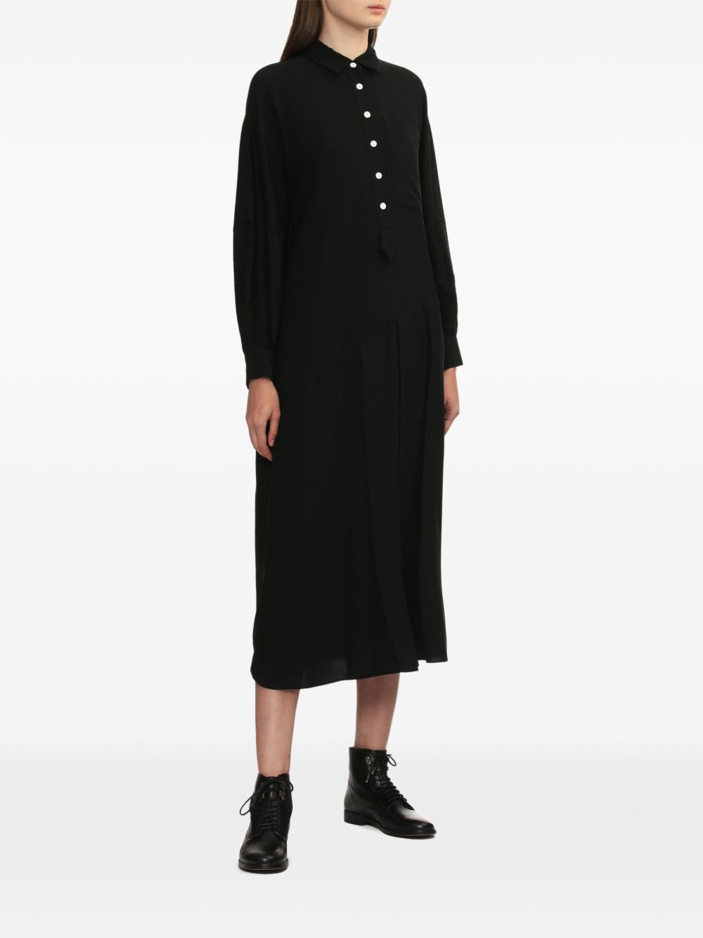 Enföld long sleeve dress - Zwart