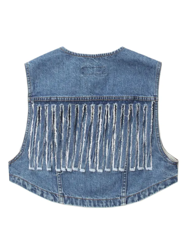 TOGA デニムトップ　レディース　23ss Toga デニムベスト | ブルー | FARFETCH JP