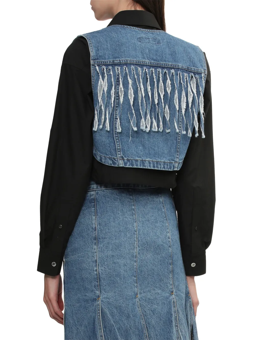 Toga Cotton Denim Vest In Blue