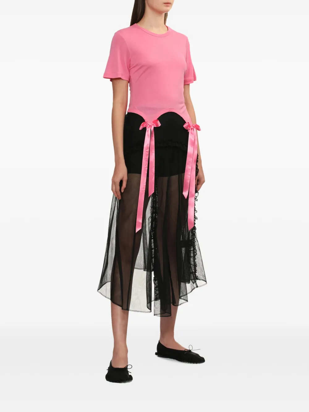 Simone Rocha Bow Tail Easy top - Roze