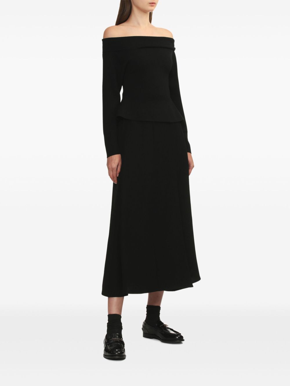 Enföld flared midi skirt - Zwart