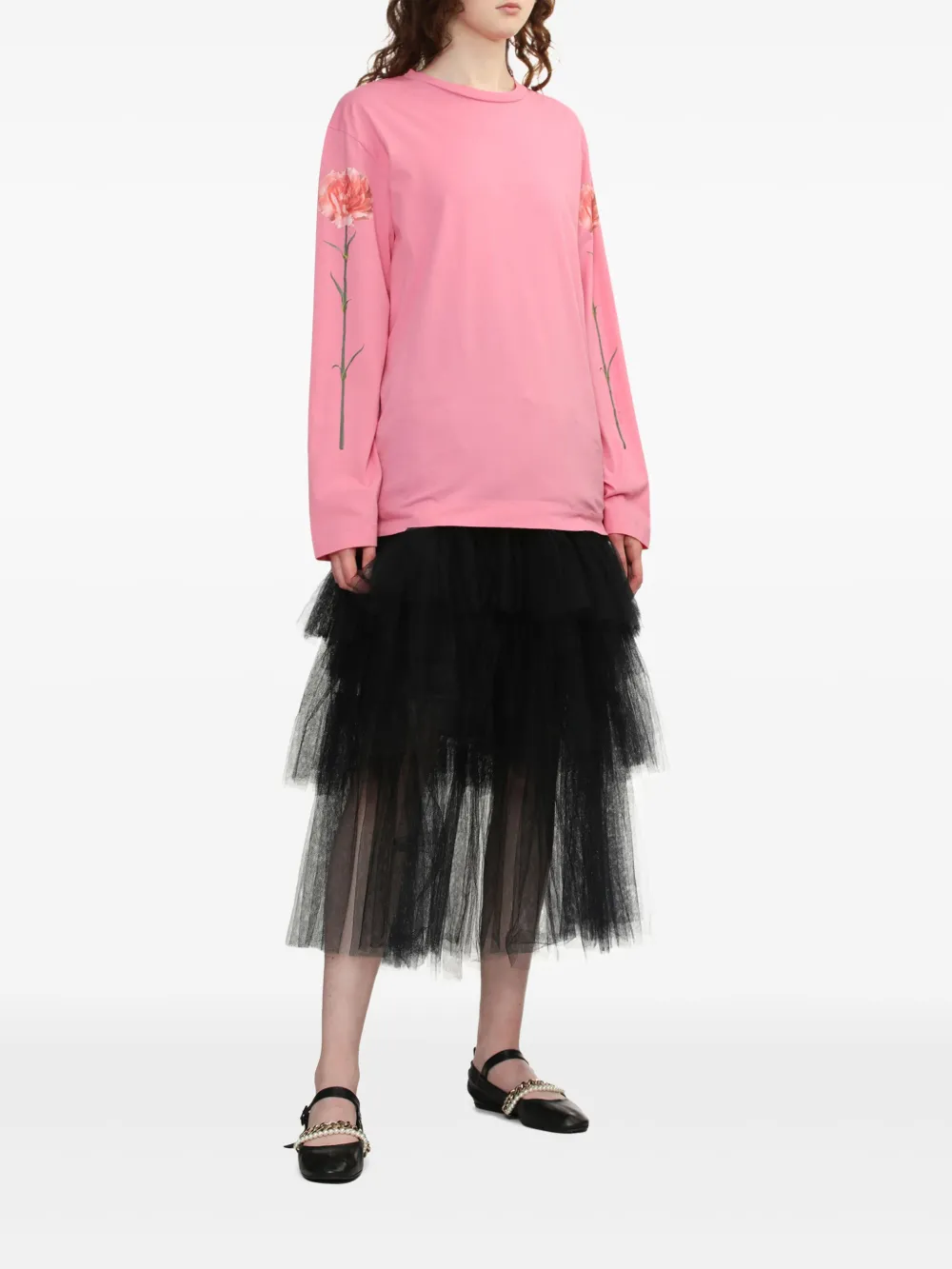 Simone Rocha Carnation T-shirt - Roze