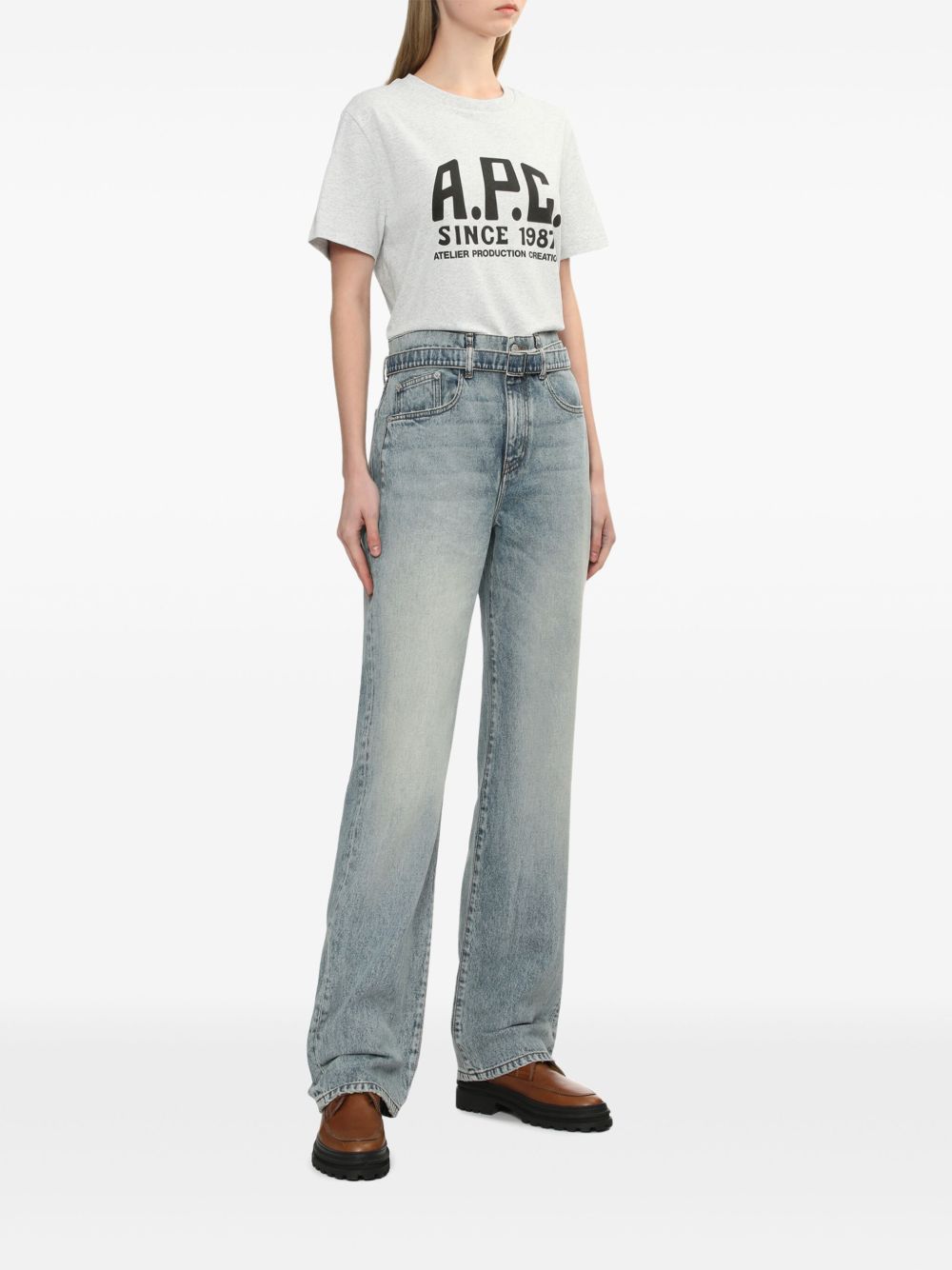 A.P.C. logo-print T-shirt - Grijs