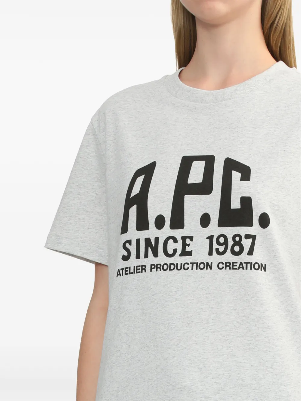 A.P.C. T-shirt met logoprint Grijs